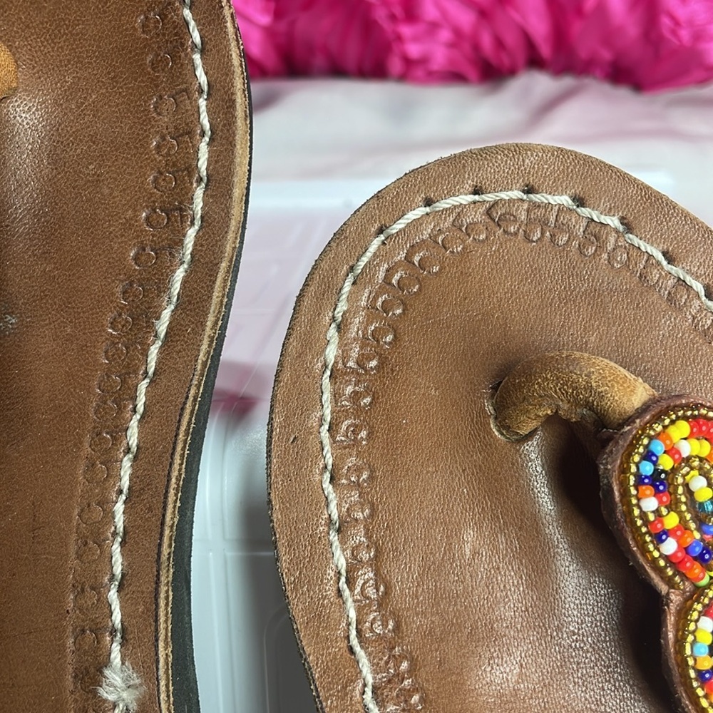 (T)Handmade Beaded Sandals, Size 35/5‎ - Picture 10 of 11